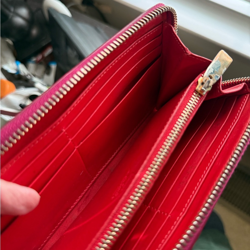 Christian Louboutin Vibrant Pink Clutch with Gold Accents - Picture 11 of 14